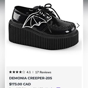 Demonia Creeper 205 Black Bat Wing Platform Shoes Womens 8